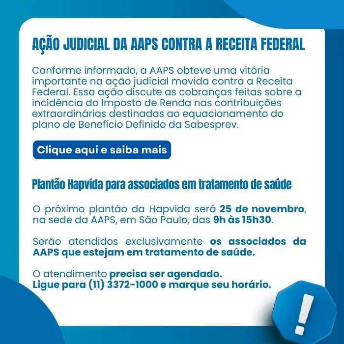 Ação Judicial da AAPS contra a Receita Federal