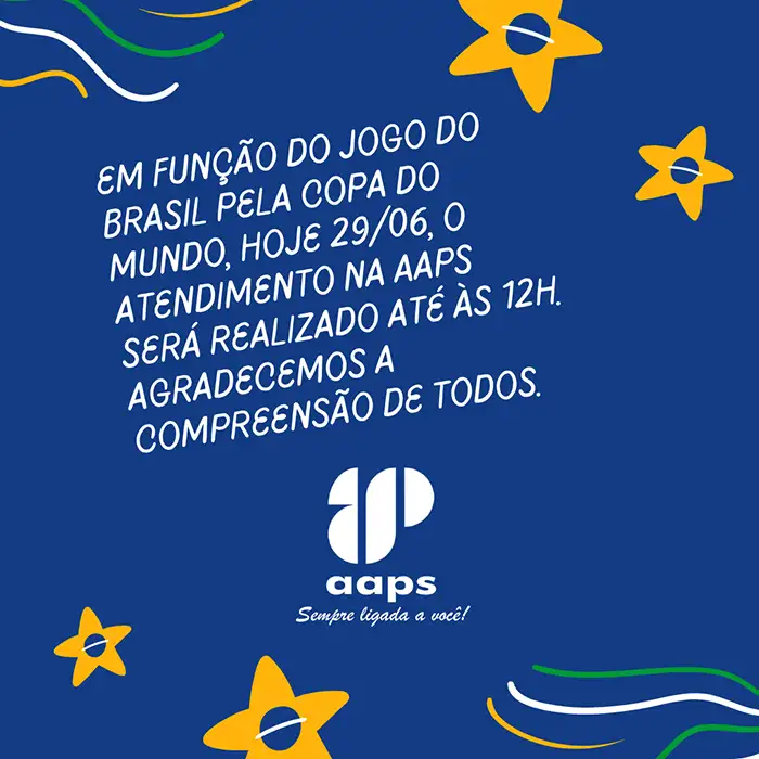Aviso sobre o expediente no dia de jogo do Brasil