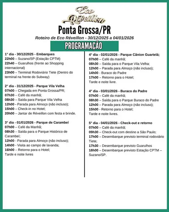 Reveillon em Ponta Grossa